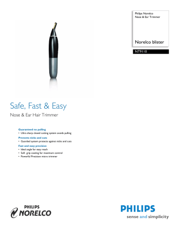 Philips Trimmer NT9110 User manual Philips Trimmer NT9110 User manual