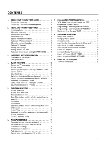 Philips TV DVD Combo 25PV720/07 User manual Philips TV DVD Combo 25PV720/07 User manual