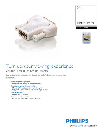 Philips TV Video Accessories SWV3459W User manual Philips TV Video Accessories SWV3459W User manual