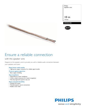 Philips SWA2105/10, TV Cables SWA2105/10 User manual Philips SWA2105/10, TV Cables SWA2105/10 User manual