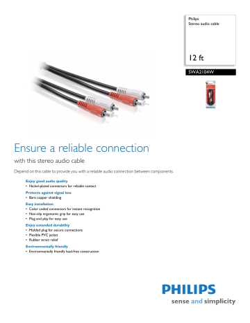Philips TV Cables SWA2104W/27 User manual Philips TV Cables SWA2104W/27 User manual