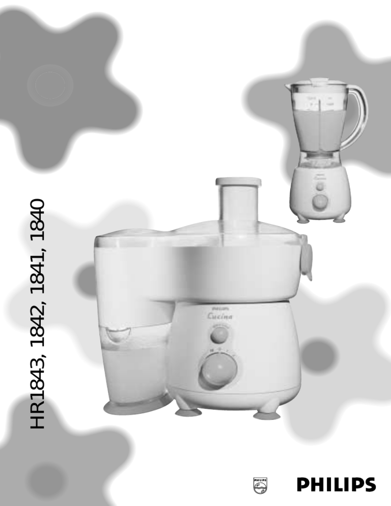 Philips Blender HR1840 User manual Philips Blender HR1840 User manual