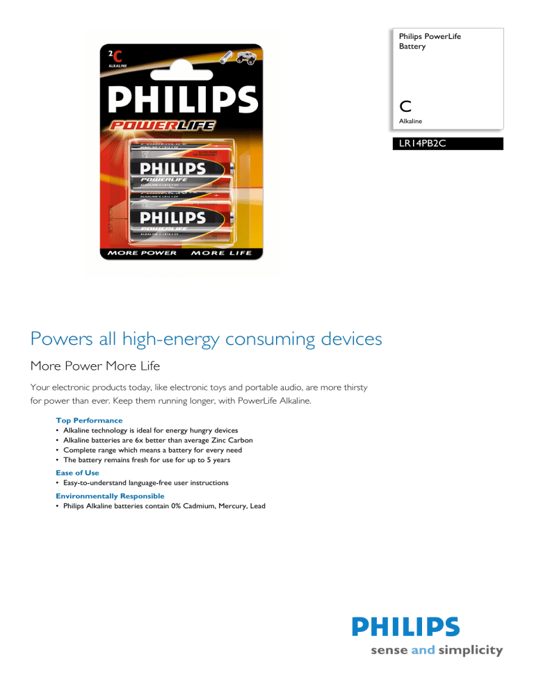 Philips Camera Accessories LR14PB2C/10 User manual Philips Camera Accessories LR14PB2C/10 User manual