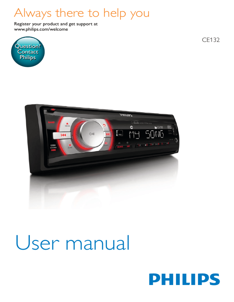 Philips Car Stereo System CE132 User manual Philips Car Stereo System CE132 User manual