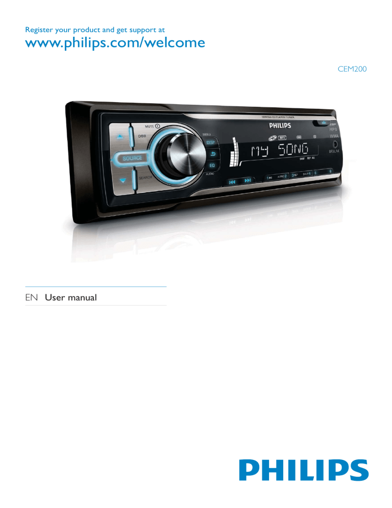 Philips Car Stereo System CEM200 User manual Philips Car Stereo System CEM200 User manual