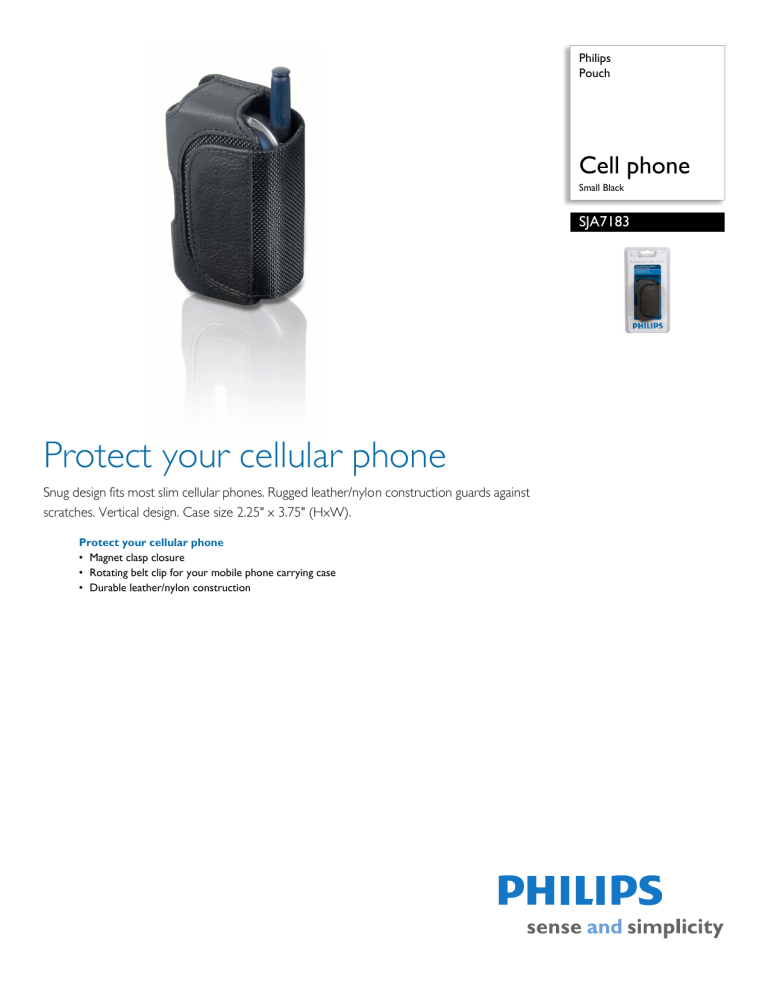 Philips Carrying Case SJA7183 User manual Philips Carrying Case SJA7183 User manual