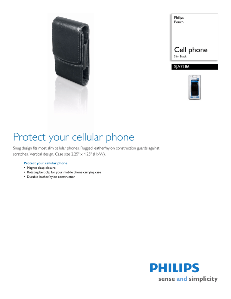 Philips Carrying Case SJA7186 User manual Philips Carrying Case SJA7186 User manual