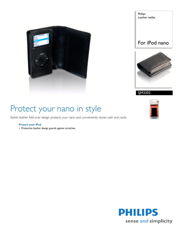 Philips Carrying Case SJM3202 User manual Philips Carrying Case SJM3202 User manual