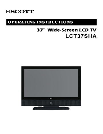 SCOTT Flat Panel Television LCT37SHA User manual SCOTT Flat Panel Television LCT37SHA User manual