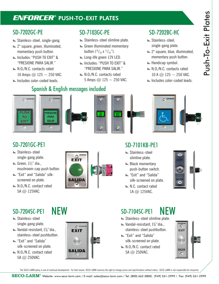 SECO-LARM USA Home Security System SD-7101KB-PE1 User manual SECO-LARM USA Home Security System SD-7101KB-PE1 User manual