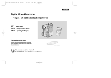 Samsung Stereo Equalizer VP-D250 User manual Samsung Stereo Equalizer VP-D250 User manual
