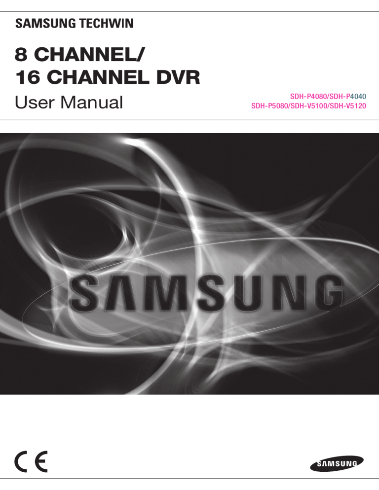 Samsung DVR SDHP4080 User manual Samsung DVR SDHP4080 User manual