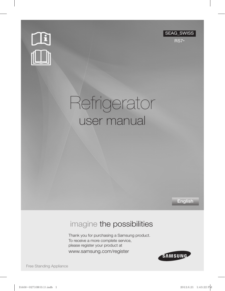 Samsung Ice Maker RS7* User manual Samsung Ice Maker RS7* User manual