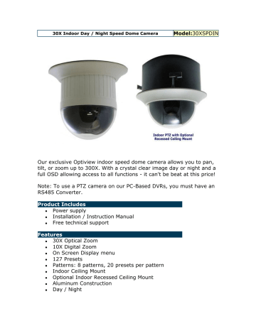 Optiview Security Camera 30XSPDIN, 30XSPDIN User manual Optiview Security Camera 30XSPDIN, 30XSPDIN User manual
