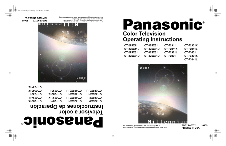 Panasonic CRT Television CT 27SX31 User manual Panasonic CRT Television CT 27SX31 User manual