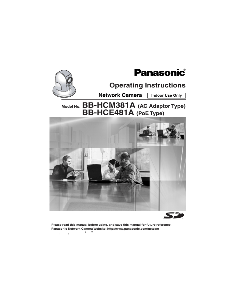 Panasonic Digital Camera BB-HCE481A User manual Panasonic Digital Camera BB-HCE481A User manual