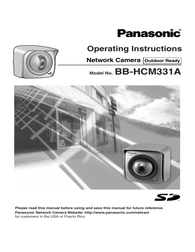 Panasonic Digital Camera BB-HCM331A User manual Panasonic Digital Camera BB-HCM331A User manual