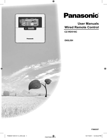 Panasonic Garage Door Opener cz-rd516c User manual Panasonic Garage Door Opener cz-rd516c User manual