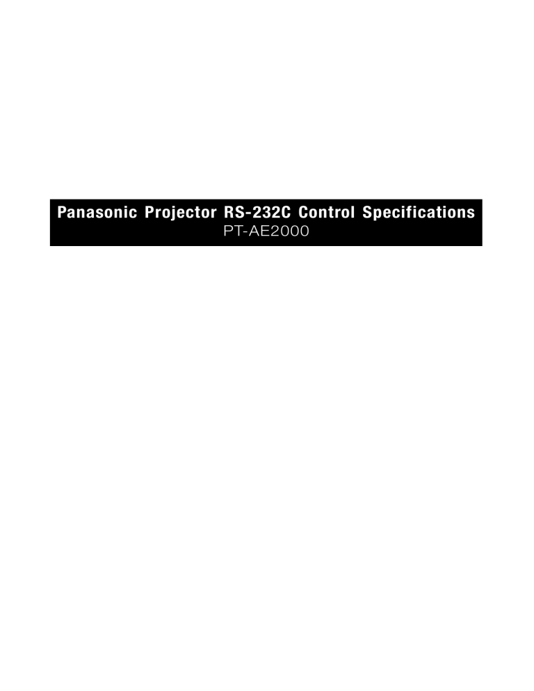 Panasonic Home Theater Screen PT AE2000 User manual Panasonic Home Theater Screen PT AE2000 User manual