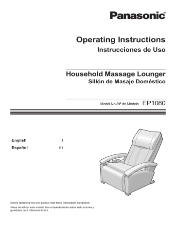 Panasonic Indoor Furnishings EP1080 User manual Panasonic Indoor Furnishings EP1080 User manual