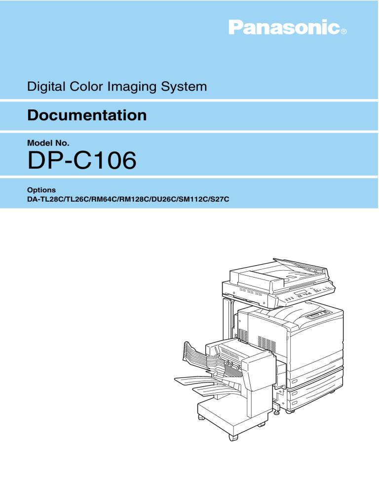Panasonic All in One Printer DP-C106 User manual Panasonic All in One Printer DP-C106 User manual