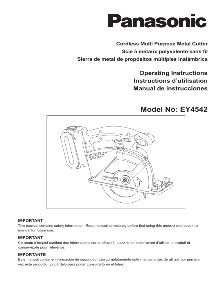 Panasonic Welder EY4542 User manual Panasonic Welder EY4542 User manual