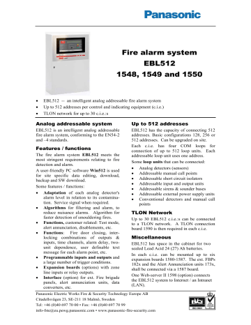 Panasonic Smoke Alarm 1548 User manual Panasonic Smoke Alarm 1548 User manual