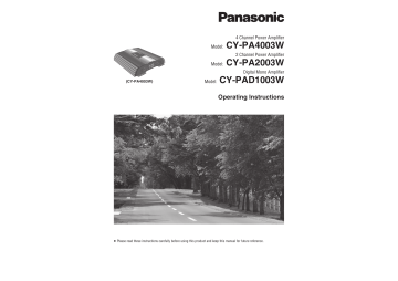 Panasonic Stereo Amplifier CY-PAD1003W User manual Panasonic Stereo Amplifier CY-PAD1003W User manual
