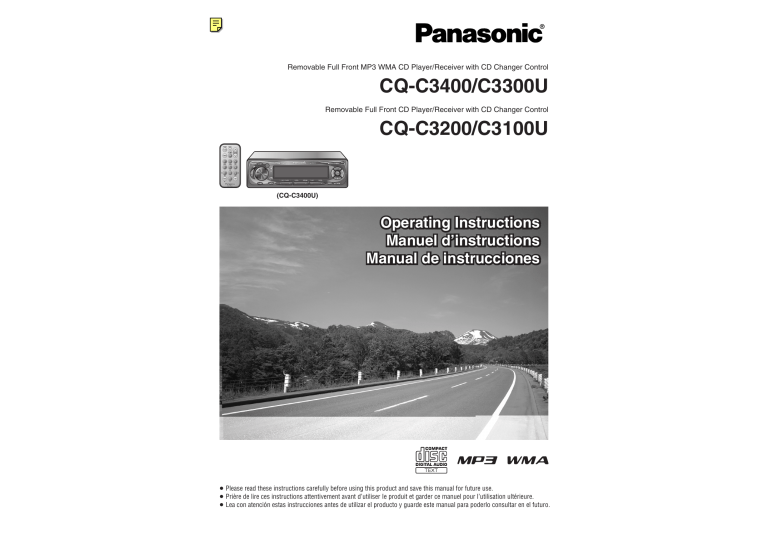 Panasonic Car Stereo System C3300U User manual Panasonic Car Stereo System C3300U User manual