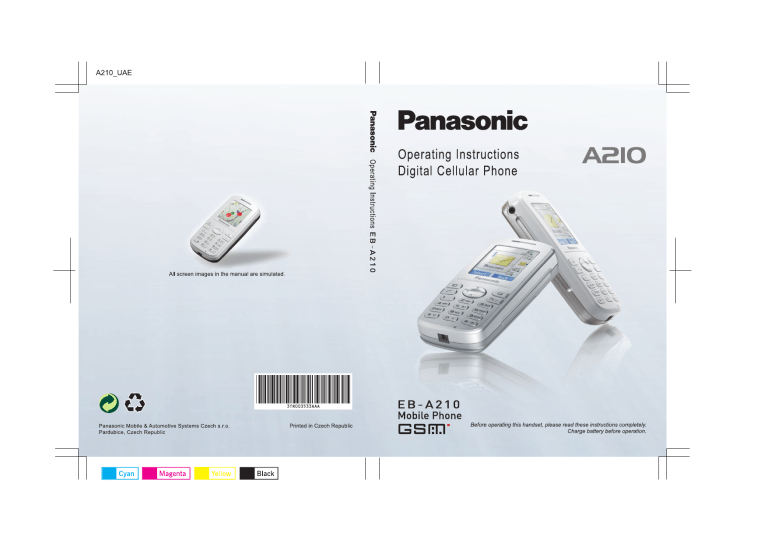 Panasonic A210, Cell Phone A210 User manual Panasonic A210, Cell Phone A210 User manual
