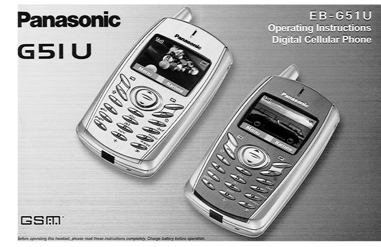 Panasonic Cell Phone EB-G51U User manual Panasonic Cell Phone EB-G51U User manual