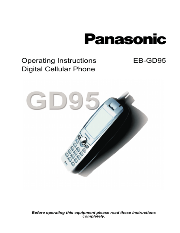 Panasonic Cell Phone EB-GD95 User manual Panasonic Cell Phone EB-GD95 User manual