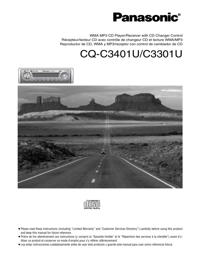 Panasonic CD Player C3301U User manual Panasonic CD Player C3301U User manual