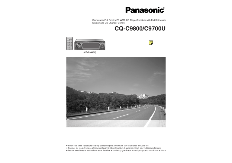 Panasonic CD Player C9700U User manual Panasonic CD Player C9700U User manual