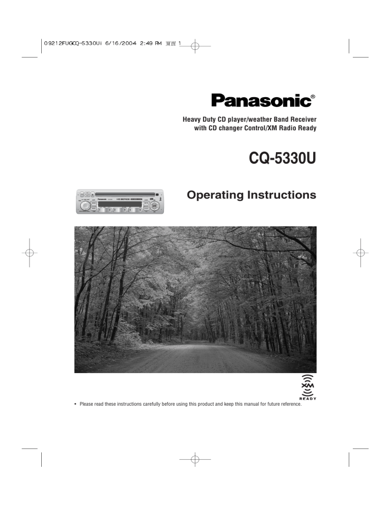 Panasonic CD Player CQ-5330U User manual Panasonic CD Player CQ-5330U User manual