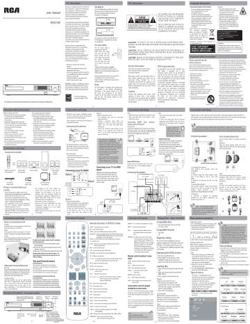 RCA DVD Player RTD315WR User manual | Manualzz RCA DVD Player RTD315WR User manual | Manualzz