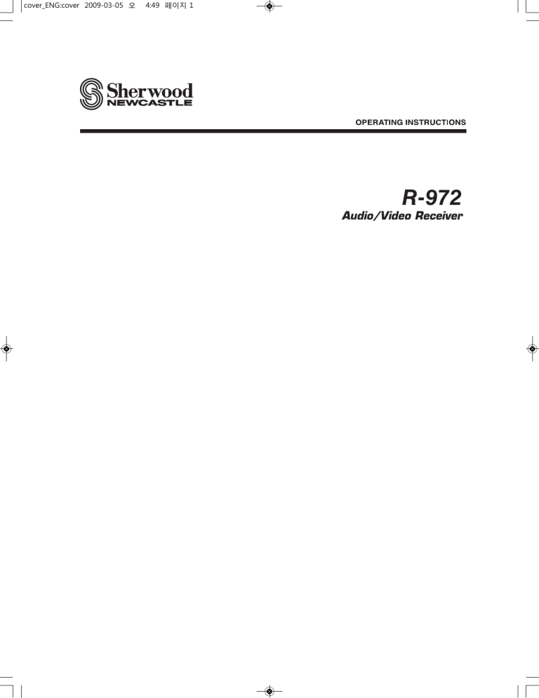 Sherwood Stereo Receiver R-972 User manual Sherwood Stereo Receiver R-972 User manual