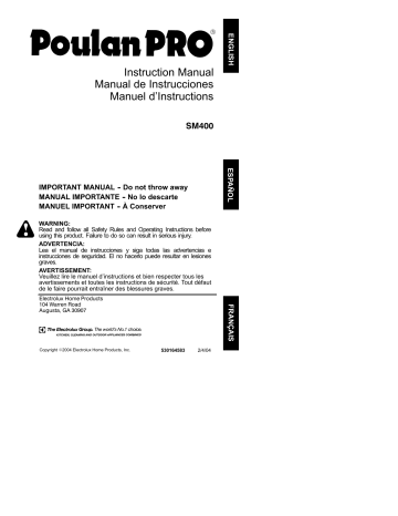 Poulan Blower 530164583 User manual Poulan Blower 530164583 User manual