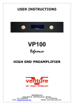 Venture Products Home Theater System VP100 User manual