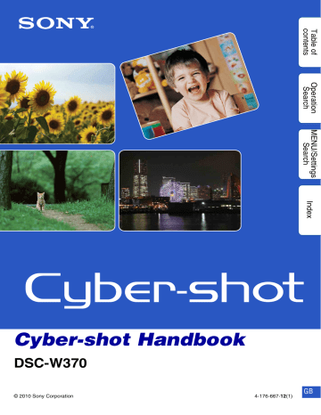 Sony Digital Camera 4-176-667-12(1) User manual Sony Digital Camera 4-176-667-12(1) User manual