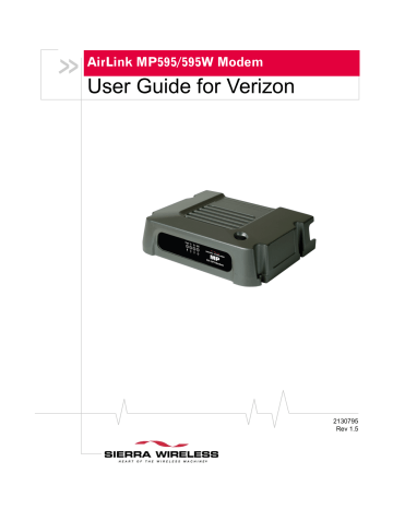 Sony AirLink MP595, Modem MP595, AirLink 595W User manual Sony AirLink MP595, Modem MP595, AirLink 595W User manual