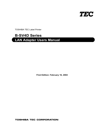 Toshiba Label Maker B-SV4D User manual | Manualzz Toshiba Label Maker B-SV4D User manual | Manualzz