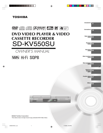 Toshiba DVD VCR Combo SD-KV550SU User manual | Manualzz Toshiba DVD VCR Combo SD-KV550SU User manual | Manualzz
