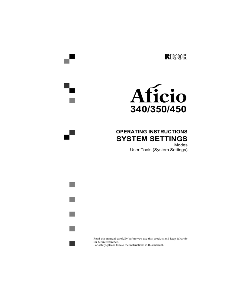 Ricoh Fax Machine 340 User manual Ricoh Fax Machine 340 User manual
