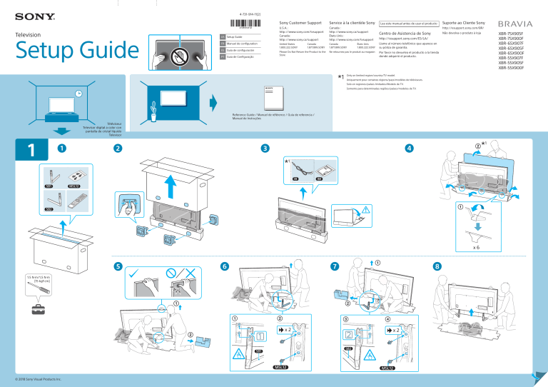 Sony XBR-75X905F, XBR-55X905F, XBR-75X900F, XBR-55X900F, XBR-65X900F, XBR-65X905F Owner's manual Sony XBR-75X905F, XBR-55X905F, XBR-75X900F, XBR-55X900F, XBR-65X900F, XBR-65X905F Owner's manual