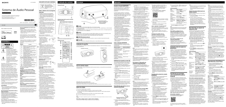 Sony GTK-N1BT Owner's manual Sony GTK-N1BT Owner's manual