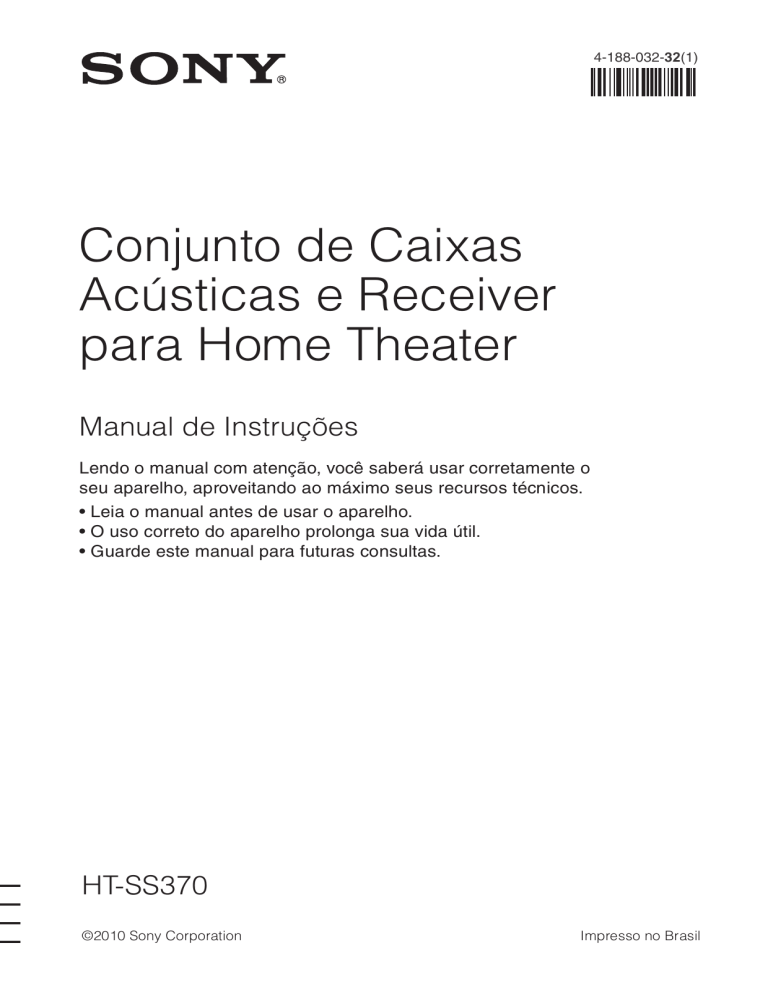 Sony HT-SS370 Owner's manual Sony HT-SS370 Owner's manual