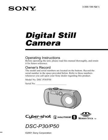 Sony DSC-P30, DSC-P50 Operating instructions Sony DSC-P30, DSC-P50 Operating instructions