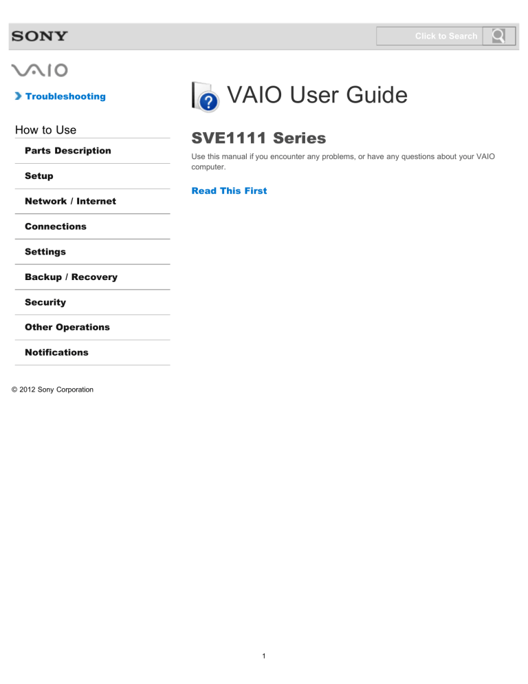 Sony SVE11115FDW, SVE11115FDP, SVE11115FDB User guide Sony SVE11115FDW, SVE11115FDP, SVE11115FDB User guide