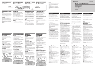Sony CFS-B15 Operating instructions Sony CFS-B15 Operating instructions
